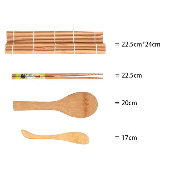 25*10*5cm Beginners Bamboo Sushi Making Kit All In One Household Kitchen Tools