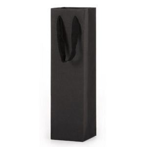 OEM Matte Gusseted Recycled Paper Wine Bags With Cotton Handles