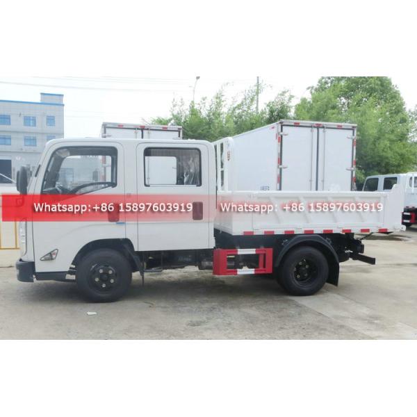 Double Row Cabin Mini Light JMC Carrying Plus 4 Tons Dump Truck Light Tipper Car for Sales