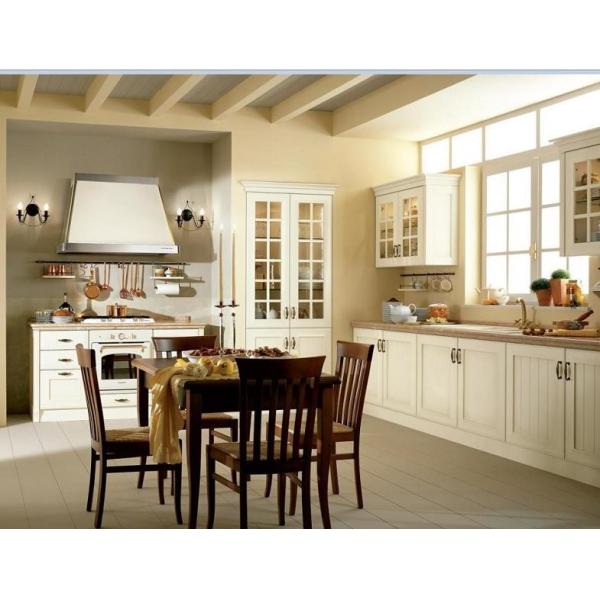 Solid Wood Kitchen Cabinets With Countertop And Upper Cabinet