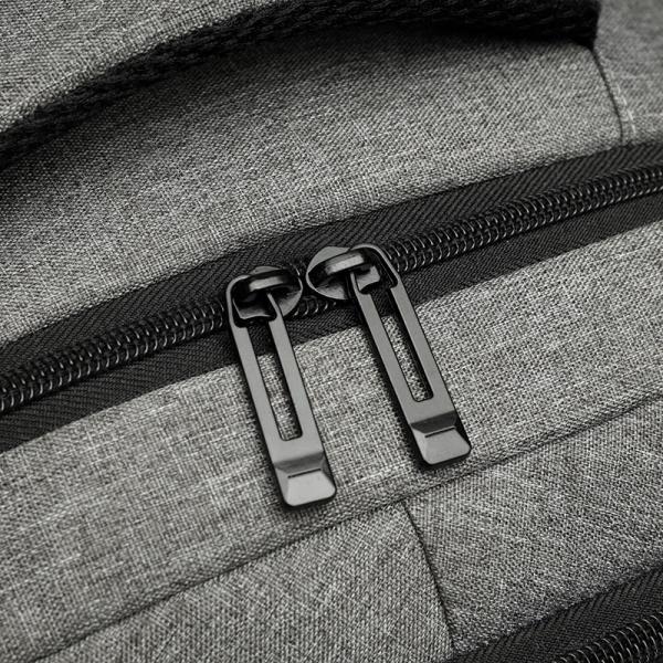 Grey Nylon Waterproof Laptop Backpack With Charger 1.37 ft BSCI