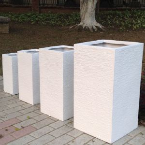 Indoor Outdoor Fiber Clay Flower Pot Light Weight Fibre Clay Plant Box For