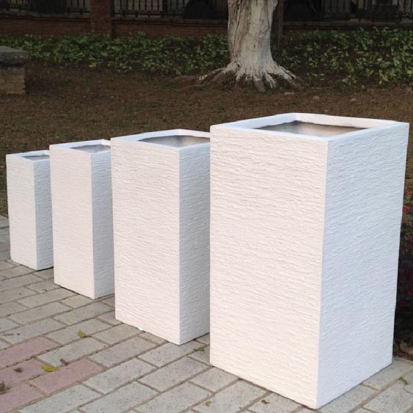 Indoor Outdoor Fiber Clay Flower Pot Light Weight Fibre Clay Plant Box For Garden