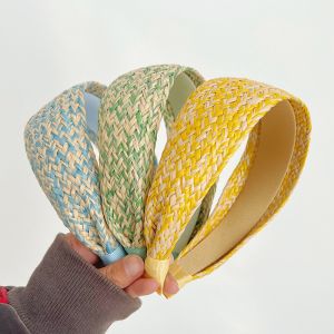 Straw braid wide edge headband