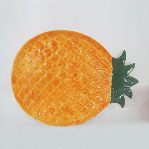 Ceramic 2D Pineapple Serving Bowl Dishwasher Safe For Salad
