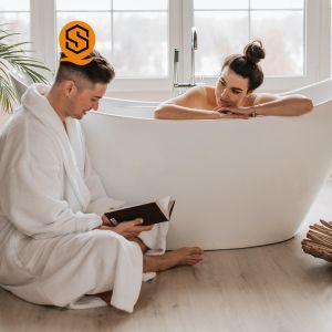 Curved Oval Artificial Stone Bathtub GMC Waterproof Freestanding Resin