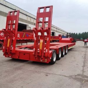30-100 Tons Van Type Flatbed Semi Trailer 3 Axles Multi Function Skeleton Semi