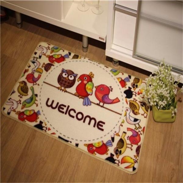 Buy Non Slip Printed Nylon Flat Door Mat , Indoor Outdoor Welcome Mats at wholesale prices