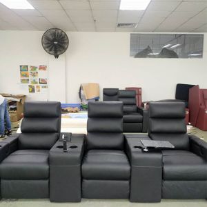 Black Double Luxury Commercial Theater Seating Function Cinema USB Theatre