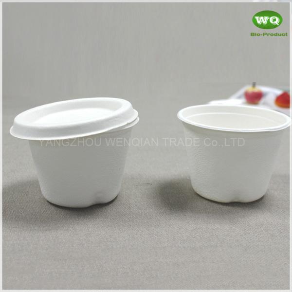 100% Biodegradable 2oz Sugarcane Containers With Lids -Biodegradable Bagasse