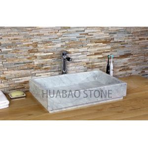 Large Kitchen Natural Bowl Stone Sink Basin Faucet Beautiful Table Top Installed