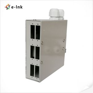 6-Port DIN-Rail Mount Fiber Optic Splice Enclosure