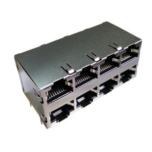 Quality DA4T103A3 / DA4T103A4 Stacked Rj45 2x4 Integrated Gigabit Ethernet Modular Jack for sale