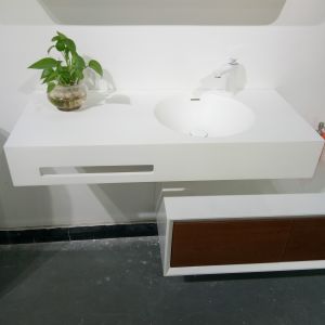 Durable Single Sink Bathroom Vanity Anti Yellowing Stain Resistant