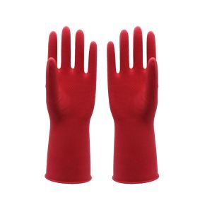 Flexible Kitchen Dip Flocklined Rubber Dishwashing Gloves L50g