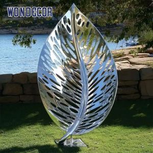 Hotel Garden Outdoor Decoration Stainless Steel Leaf Sculpture