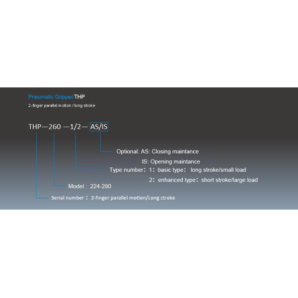 2 Jaw Long Stroke Gripper Pneumatic Parallel THP Heavy Duty Pneumatic Gripper