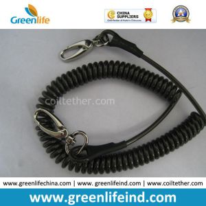 Safety Belt Long Rentention Coil Lanyard Rope W/Metal Hook