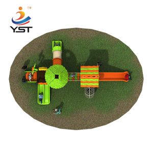 Tree House Amusement Park Plastic Playground Slide With 60mm Pipe