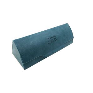 China Special Design Blue Pu Reading Glass Cases With Logo - See Printing On It on sale