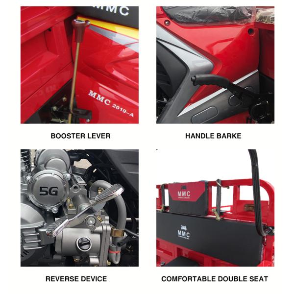 250cc Cargo Motor Tricycle with 2000kg Capacity 65km/h Max Speed