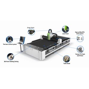 1500w 2000w 3000w 6000w 8000w 120000w Fiber Laser Cutting Machine CYPCUT Control