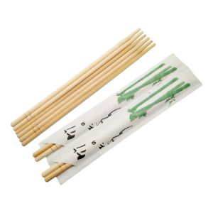 China Washable Customized Packaging Round Bamboo Chopsticks No Burrs 19.5cm on sale