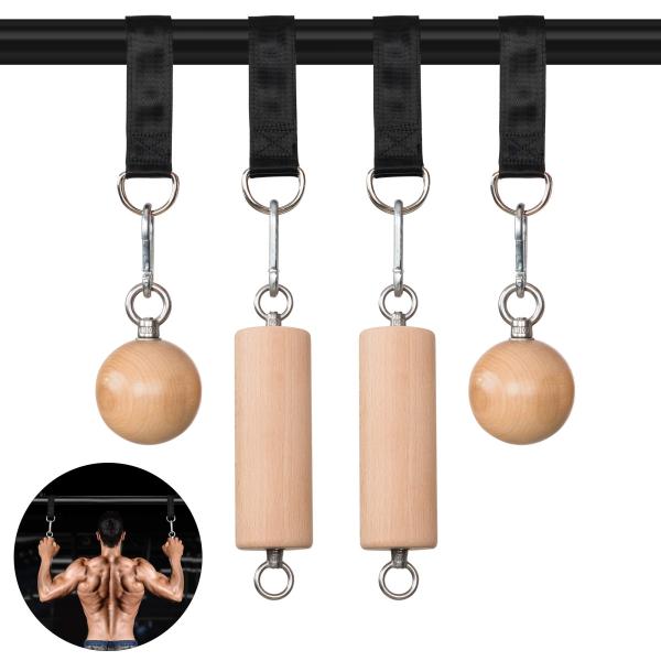 Wooden Pull Up Grips and Balls Pull Up Hand Wooden Grip with Strap
