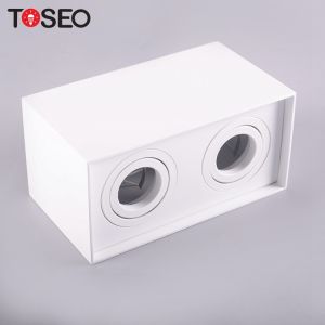 Restaurant Square Surface Mounted Downlight / Adjustable Gu10 Ceiling Spotlights