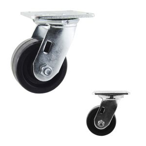Hard 100mm Diameter High Temperature Caster Wheels With Roller Bearing