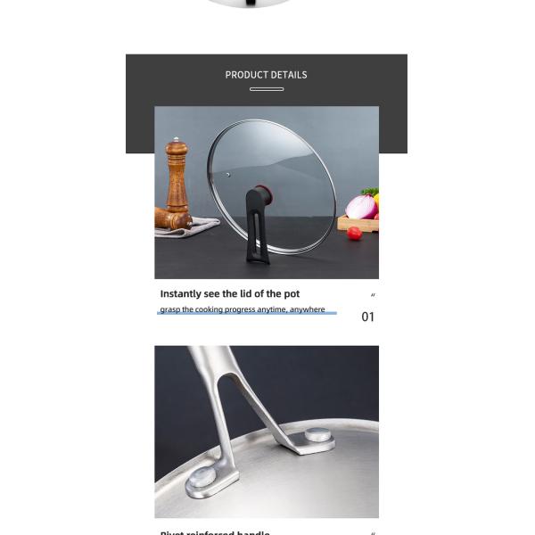 High Capacity Honeycomb Kitchen Frypan Non Stick Stainless Steel With Lid