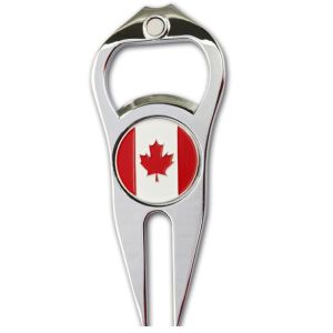 Metal golf pitch repair tool pitch fork with with magnet ball marker