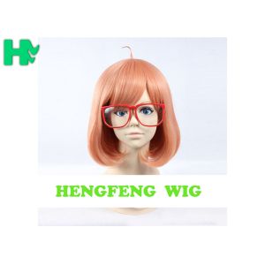 ODM Orange Cosplay Synthetic Bob Wigs Customizable Length