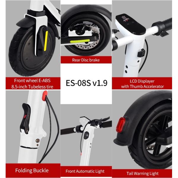Portable Adult Electric E Scooter 36V 7.5Ah 8.5 Inch Double Wheels Load 100KG