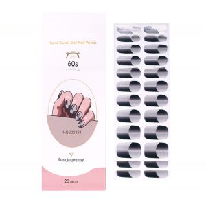 Factory wholesale gel nail wraps OME/ODM semi-cured cat eye gel nail strips