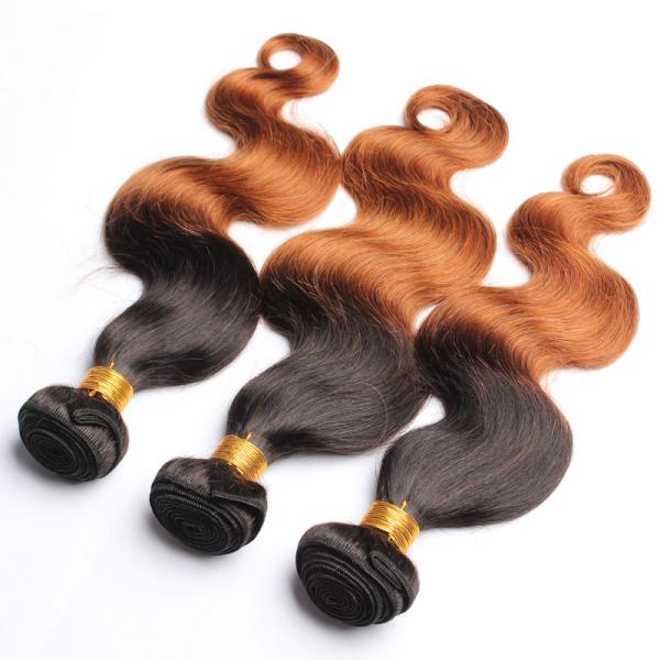 Ombre Human Hair Extensions Brazilian Virgin Hair Body Wave 1b / 30 Yetta Hair