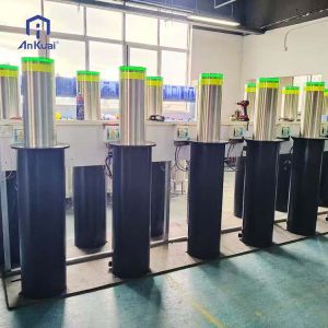 Automatic Hydraulic Bollard with LED Lights Customizable Stainless Steel