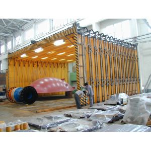 Manual Folding Booth Bus Spray Booth Gas Heating Back Wall Extraction