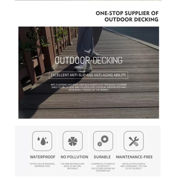 WPC Wood Plastic Composite Flooring Decking Deco Board For Outdoor Garden Decoration