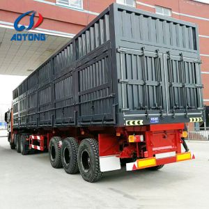 40-80 Tons Load Capacity Steel Van Type Truck Trailers With Dual Line Braking
