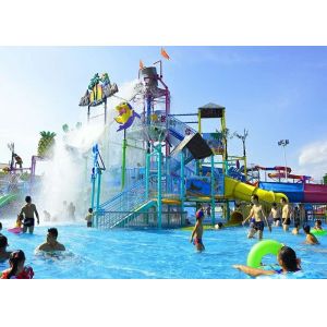 Anti UV Aqua Playground Commercial Fiberglass Water Slides