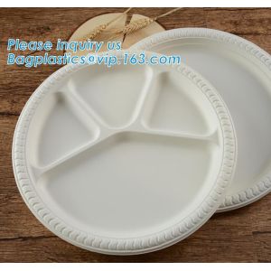 Eco-Friendly biodegradable compostable sugarcane bagasse 7inch food plate