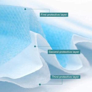 Protective Surgical Disposable Face Mask Soft 3 Layer with Nose Clip Elastic