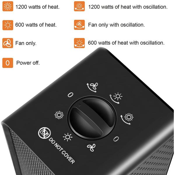 Household Vertical Electric Heater with Quick Heating Waterproof Function