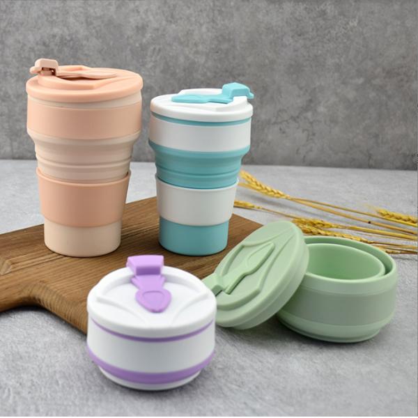 American Style Collapsible Travel Sport Mug Presents Design for Foldable Silicon Cups