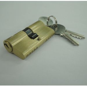 60mm Euro Profile Double Brass Cylinder with 3 brass normal keys original brass