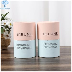 Quality Compostable Cylindrical Paper Box With Curled Edges Silk Screen Printing for sale