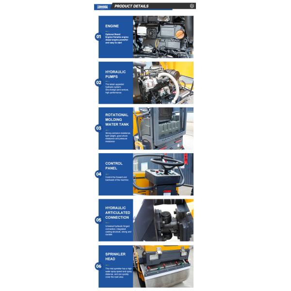 Road Roller Manufacturer Double Wheels Hydraulic Vibrating Tandem Roller Earth Concrete Compactor Versatile Roller