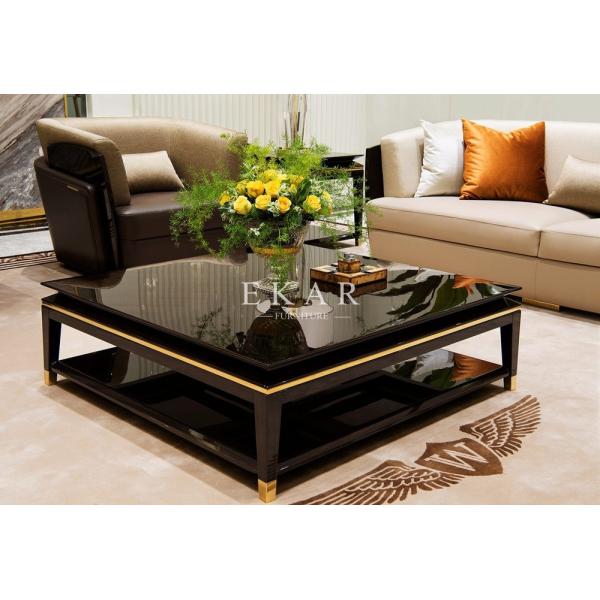 Buy Black Square Wooden Leg Coffee Table W008H1 at wholesale prices