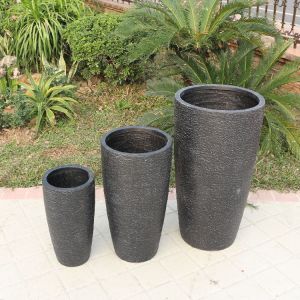 Powder Coated Fiber Clay Planters For Patio Garden Cottage
